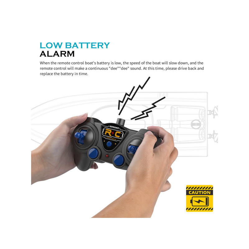 Радиоуправляемый катер Flytec V555 (зеленый) с подсветкой 2.4G RTR