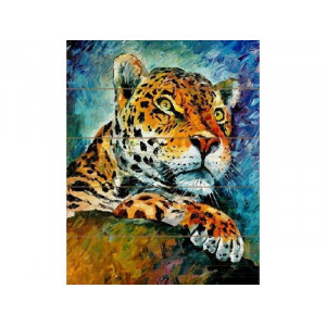 Картина по номерам на дереве 40х50 Афремов. Леопард (27 красок) №2