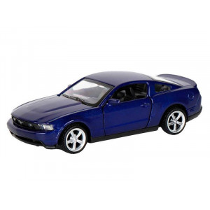 Машина "АВТОПАНОРАМА" Ford Mustang GT, синий, 1/43, инерция, откр. двери, в/к 17,5*12,5*6,5 см
