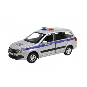 Машина "АВТОПАНОРАМА" LADA GRANTA CROSS "Полиция", серебро, 1/24, свет, звук, в/к 24,5*12,5*10,5 см - Артикул JB1251202