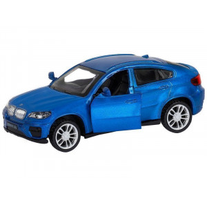Машина "АВТОПАНОРАМА" BMW X6, 1/43, синий, инерция, откр. двери, в/к 17,5*12,5*6,5 см