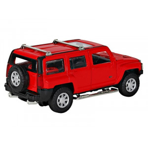 Машина "АВТОПАНОРАМА" Hummer H3, красный, 1/32, свет, звук, инерция, в/к 17,5*13,5*9 см - Артикул JB1251293