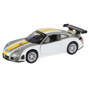 Машина "АВТОПАНОРАМА" Porsche 911 GT3 RSR, серебряный, 1/32, свет, звук, инерция, в/к 17,5*13,5*9 см - Артикул JB1251306