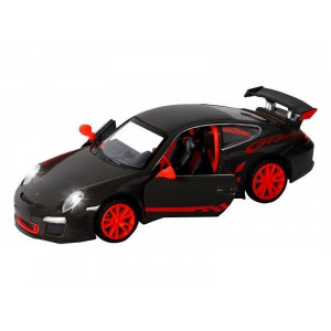 Машина "АВТОПАНОРАМА" Porsche 911 GT3 Cup, 1/32, темно-серый, свет, звук, в/к 17,5*13,5*9 см