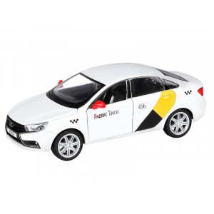 Машина "АВТОПАНОРАМА" Яндекс.Такси  LADA VESTA, белый, 1/24, свет. звук. эффект., инерция, в/к 24,5*12,5*10,5 см - Артикул JB1251344