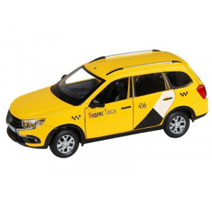 Машина "АВТОПАНОРАМА" Яндекс.Такси LADA GRANTA CROSS, желтый, 1/24, свет, звук, инерция, в/к 24,5*12,5*10,5 см - Артикул JB1251347