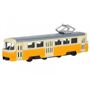 Трамвай "Автопанорама", желтый, 1/90, свет, звук, инерция, в/к 22*13,5*5,8 см - Артикул JB1251425