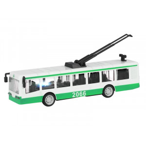 Троллейбус "Автопанорама", зеленый, 1/90, свет, звук, инерция, в/к 22*13,5*5,8 см - Артикул JB1251426