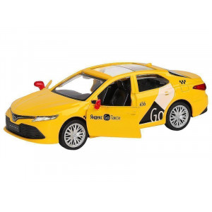 Машина "АВТОПАНОРАМА" Яндекс GO Toyota Camry, 1/43, желтый, инерция, откр. двери, 17,5*12,5*6,5 см - JB1251485