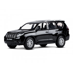 Машина "АВТОПАНОРАМА" Land Cruiser Prado, 1/24, черный, свет, звук, в/к 24,5х12,5х10,5 см