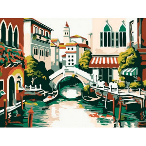 Картина по номерам 15х20 Старинный мостик (10 цветов)