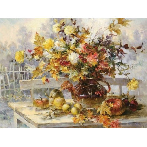 Картина по номерам 40х50 Дачная осень ( 25 цветов)