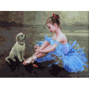 Картина по номерам 40х50 Маленькая балерина (28 цветов)