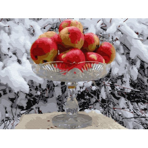 Картина по номерам 40х50 Яблоки на снегу (27 цветов)
