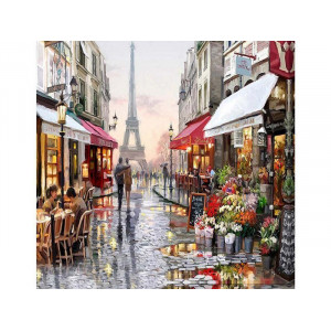 Картина по номерам 30х30 Прогулки по Парижу (20 цветов)