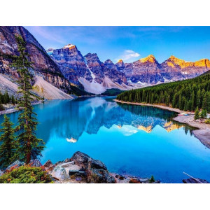Картина по номерам с цветной схемой на холсте 30х40 Озеро в Канаде (19 цветов)