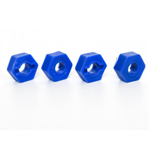 Пластиковые колёсные шестигранники 4 шт для Remo Hobby 1/8, тюнинг, синие - RP2021-BLUE