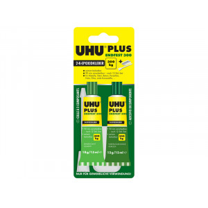 Клей универсальный эпоксидный двухкомпонентный UHU Plus endfest 300, 2х15 мл, блистер