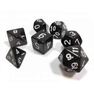 Набор ZVEZDA из 7 черных игровых кубиков для ролевых игр Артикул - ZV-1142