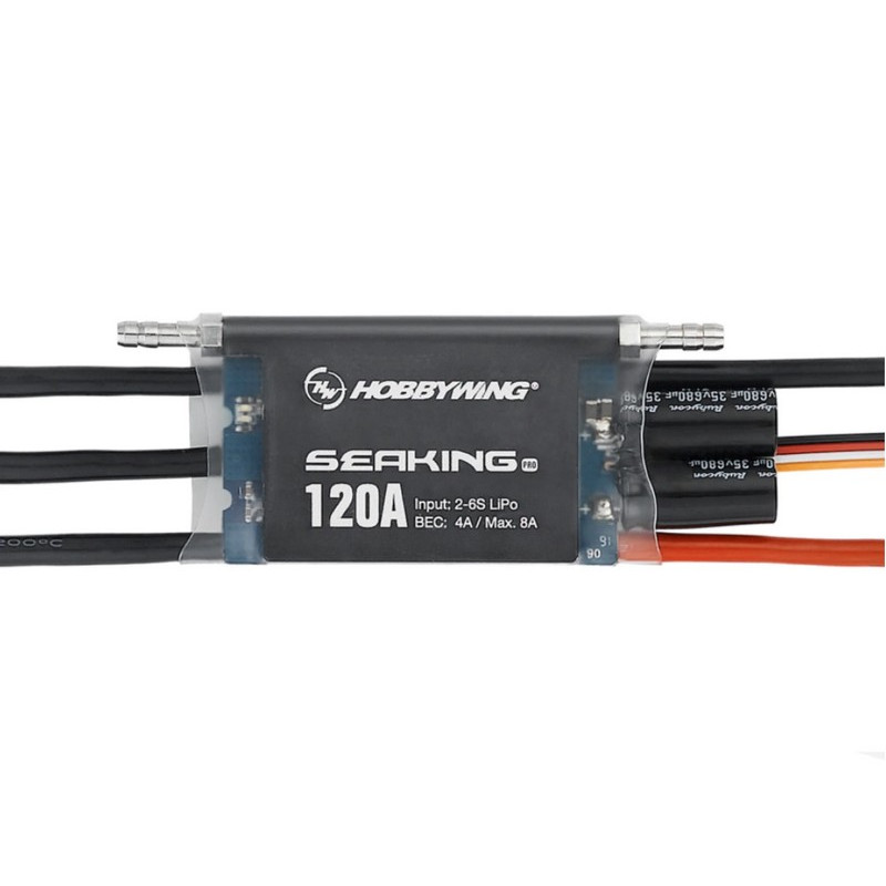 Бесколлекторный бессенсорный влагозащищенный регулятор Seaking PRO 120A Артикул - HW-30302361