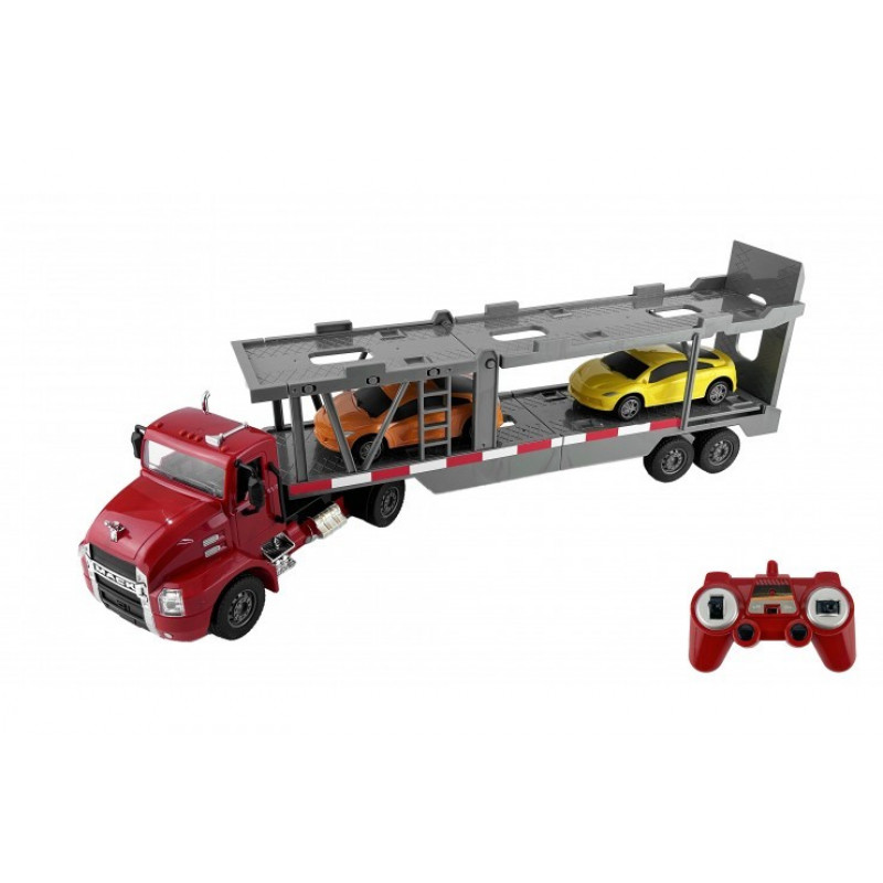 Грузовик-автовоз на радиоуправлении Mack Car Transporter с 2 автомобилями 1:26 Double Eagle E583-003
