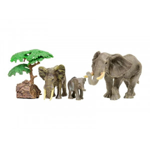 Набор фигурок животных MASAI MARA MM201-010 серии "Мир диких животных": Семья слонов, 5 пр.