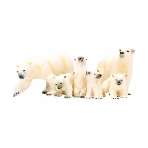Набор фигурок животных MASAI MARA ММ203-013 серии "Мир морских животных": Белые медведи, 6 пр.