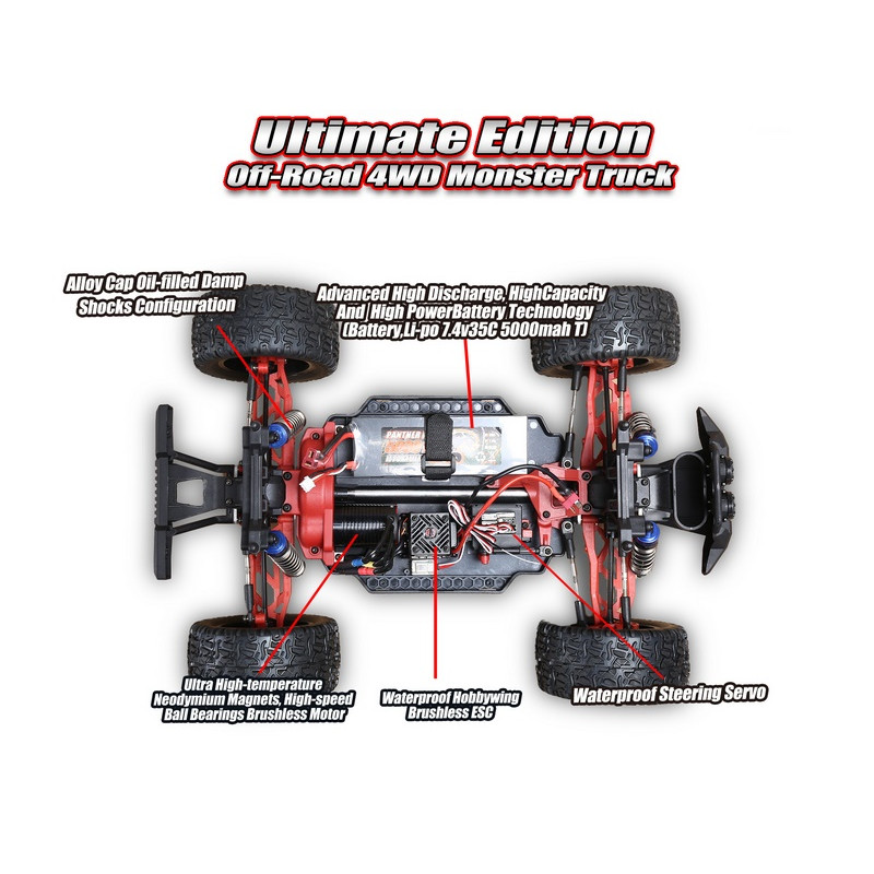 Радиоуправляемый монстр Remo Hobby RHGT Brushless (оранжевый) 4WD 2.4G 1/10 RTR