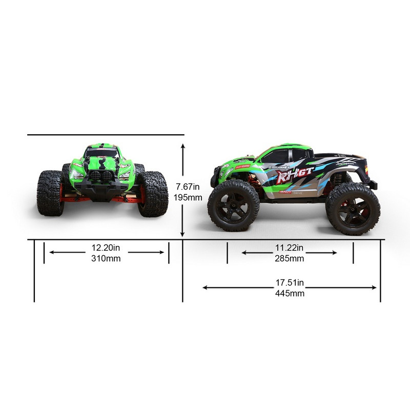 Радиоуправляемый монстр Remo Hobby RHGT Brushless (оранжевый) 4WD 2.4G 1/10 RTR