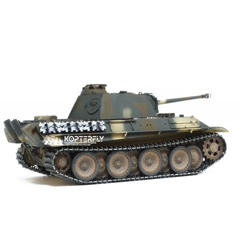 Радиоуправляемый танк Taigen 1/16 Panther type G (Германия) HC версия, башня на 360, подшипники в ред., V3 2.4G