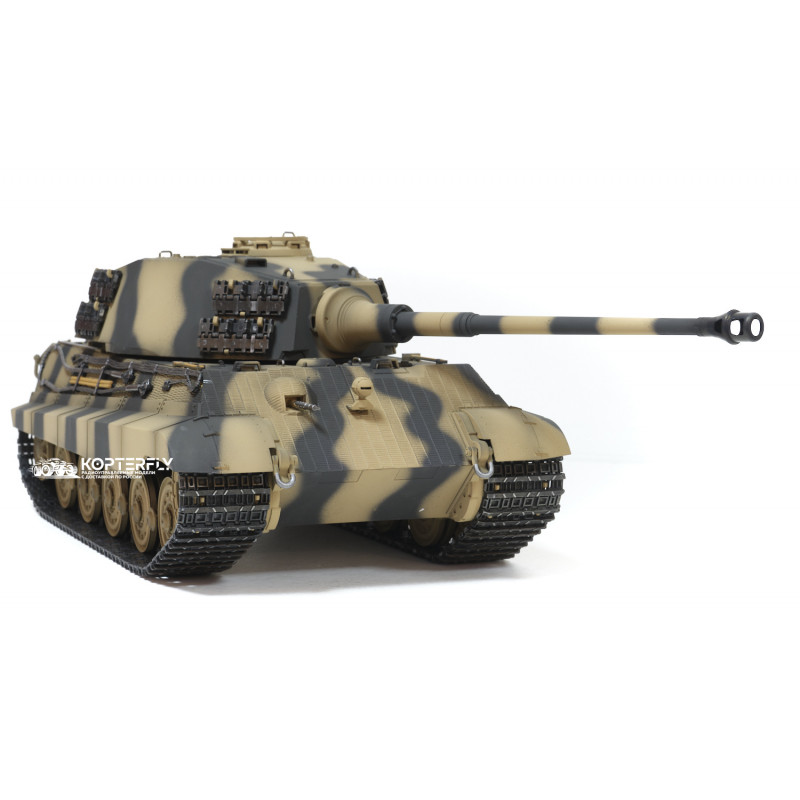 Радиоуправляемый танк Torro King Tiger 1/16, ВВ-пушка, дым, деревянная коробка V3.0 2.4G RTR