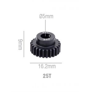 Шестерня стальная Pinion gear 25T M0.6 для вала 5mm