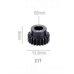 Шестерня стальная Pinion gear 21T M0.6 для вала 5mm