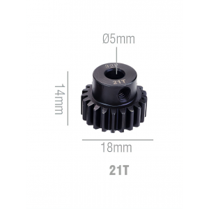Шестерня стальная Pinion gear 21T 32P для вала 5mm
