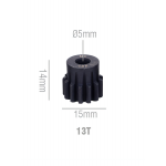Шестерня стальная Pinion gear 13T M1 для вала 5mm