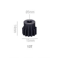 Шестерня стальная Pinion gear 13T M1 для вала 5mm