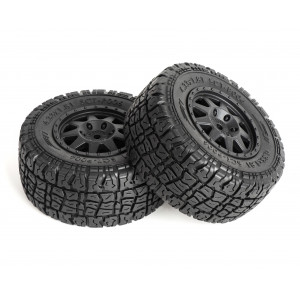 PR-Racing 1/10 SCT-P006M SC like real tire Dirt (Soft) + orange Inserts + black Wheel (2)