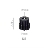 Шестерня стальная Pinion gear 12T M1 для вала 5mm