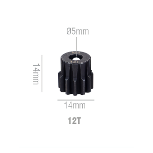 Шестерня стальная Pinion gear 12T M1 для вала 5mm