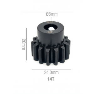 Шестерня стальная Pinion gear 14T M1.5 для вала 8mm