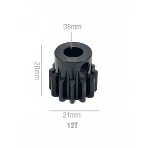 Шестерня стальная Pinion gear 12T M1.5 для вала 8mm