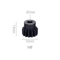 Шестерня стальная Pinion gear 14T M1 для вала 5mm
