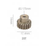 Шестерня алюминиевая Pinion gear 20T 32P для вала 3.17mm