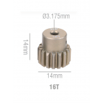 Шестерня алюминиевая Pinion gear 16T 32P для вала 3.17mm
