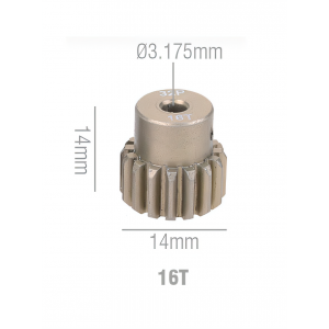 Шестерня алюминиевая Pinion gear 16T 32P для вала 3.17mm