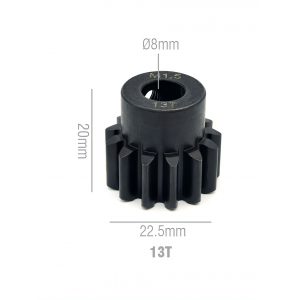 Шестерня стальная Pinion gear 13T M1.5 для вала 8mm