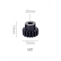 Шестерня стальная Pinion gear 16T M1 для вала 5mm