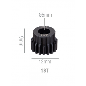 Шестерня стальная Pinion gear 18T M0.6 для вала 5mm
