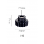 Шестерня стальная Pinion gear 19T M1 для вала 5mm
