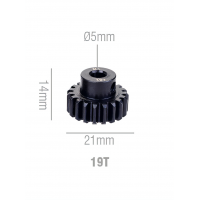 Шестерня стальная Pinion gear 19T M1 для вала 5mm